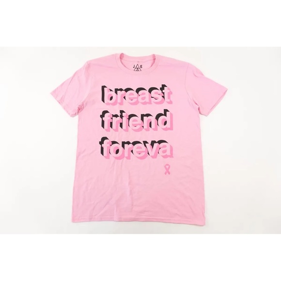 JEM COLLECTIVE Light Pink Breast Friend Forever Cancer Awareness Tshirt Medium - Picture 6 of 7